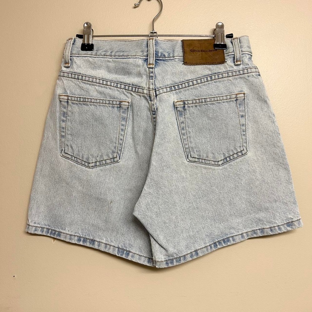 Vintage Calvin Klein Jeans 90s Light Wash Denim Button Fly Shorts Womens 5 27